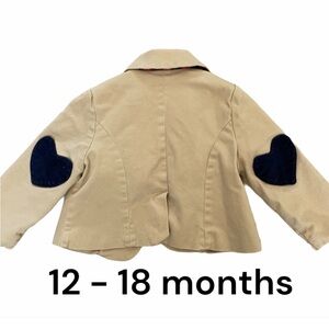 GAP BABY Size 12-18 Months Blazer Pink Lining Jacket Coat Hearts